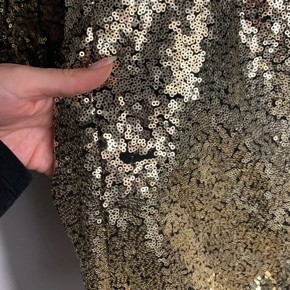 Boohoo Gold Sequin Wrap Bodycon Dress - Picture 6 of 6